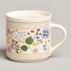 КРУЖКА С КРЫШКОЙ LEFARD SPRING FLOWERS 390МЛ. (КОР=24ШТ.)
