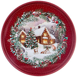 ПОДНОС СЕРВИРОВОЧНЫЙ AGNESS "НОВЫЙ ГОД" 33*2,1 СМ