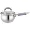 КОВШ AGNESS СО СТЕКЛ. КРЫШКОЙ 1,0 Л. 14X7.5 СМ ЦВЕТ: СЕРЫЙ