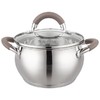 КАСТРЮЛЯ AGNESS СО СТЕКЛ. КРЫШКОЙ 1,9 Л. 16X9.5 СМ ЦВЕТ: КОФЕЙНЫЙ